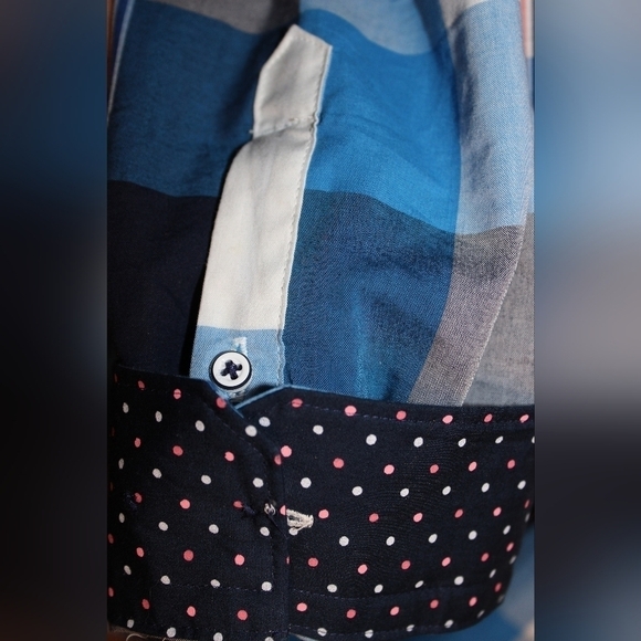 Express Plaid Shirt with Polka-dots Cuff - Picture 4 of 6